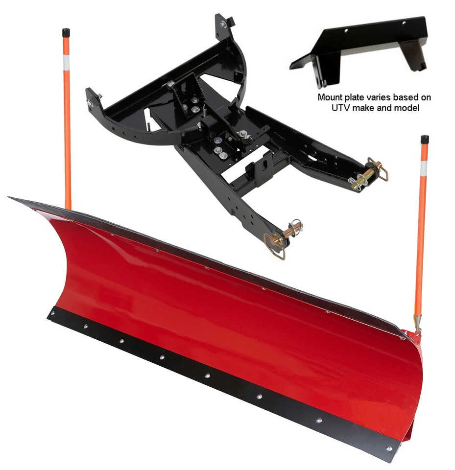 72 inch DENALI Pro UTV Snow Plow Kit in RED Yamaha Rhino 450, 660