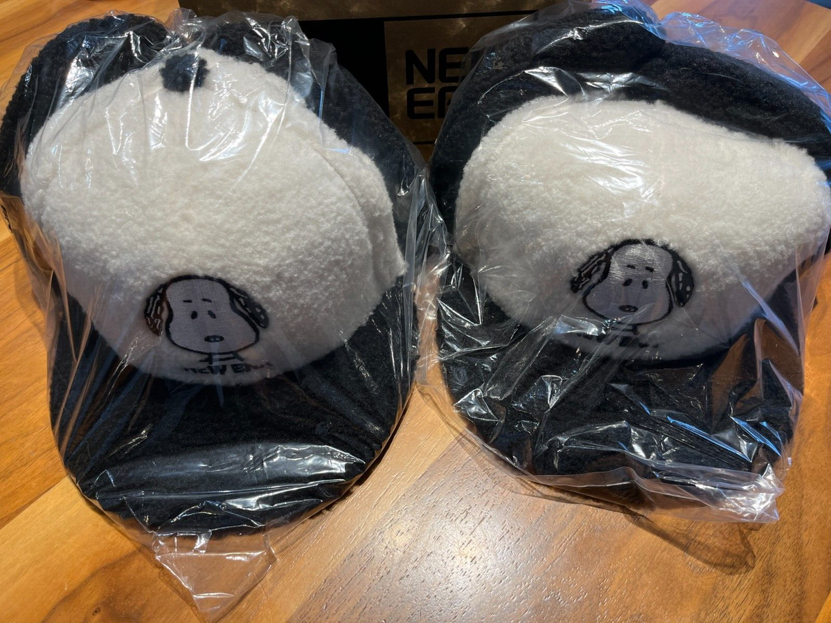 NEW ERA 59FIFTY Dog Ear Cap peanuts snoopy white black visor Boa