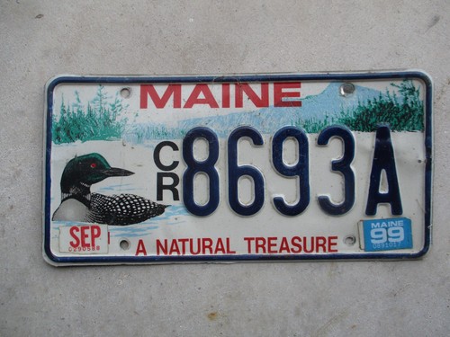 Maine Loon 1999 license plate # 8693A