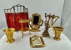 Barbola Floral Flower Dressing Table Vanity Mirror Easel Back English 1920s — photo 9