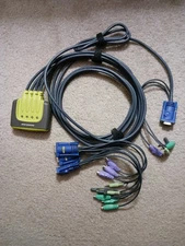 Iogear GCS614A 4-Port VGA PS/2 KVM Switch with Audio & KVM Cables for 2-4 PC's