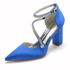 Elegant Women's Pointed Toe Block Heels Sandals Wedding Dress Party Casual Shoes