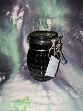 contained art stash jar decoration black grenade
