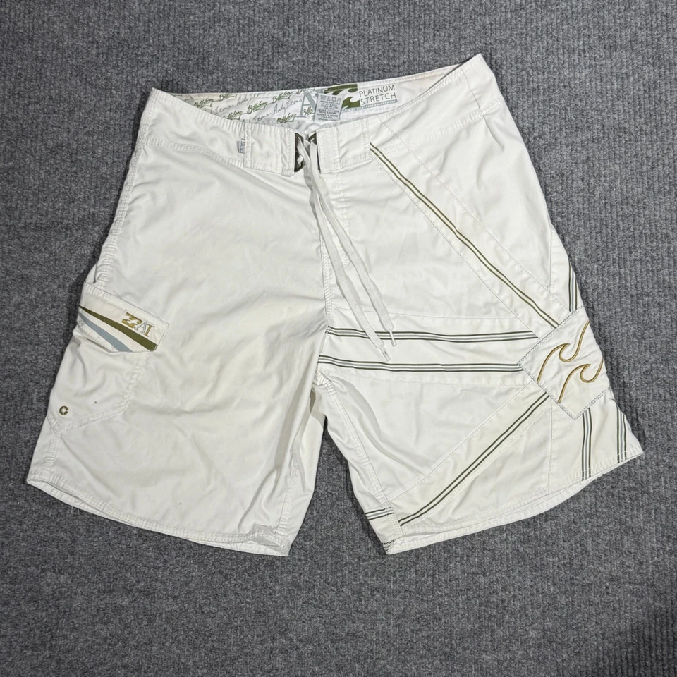Very Rare Billabong x Andy Irons Rising Sun Board Shorts Size 33 Gold White - Image 2 of 4