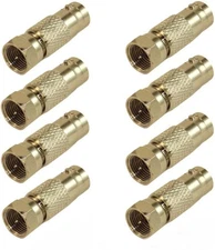 8 PCS F-type Male to BNC Female Coax Cable Adapter Connector Plug CCTV RG59/6