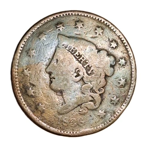 Photo of a 1836-P Large Cent from an eBay sale