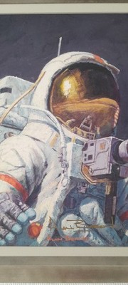 Handsigniert von Apollo 12 Astronaut Alan Bean. Fine Art Giclée' auf Leinwand + COA