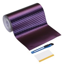 Carbon Fiber Vinyl Wrap 3.94" x 16ft Self-Adhesive with Scraper Purple Blue