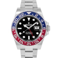 Rolex GMT-Master II Pepsi Black Dial 40mm Ste...