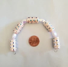 Lampwork Glass Iridescence Pastel Pink Beads Lot Of 5 PC 