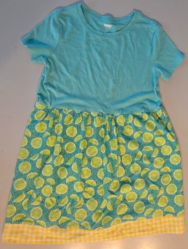 Cute Custom Girls Dress with Old Navy Tee and Lime Skirt Youth Size 8