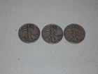 LOT OF 3 - 90% Silver Walking Liberty Half Dollars 1942P  1942P  1945P Nice L@@K