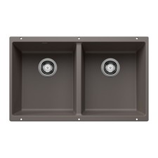 Blanco 516320 Precis 29-3/4" Undermount Double Basin SILGRANIT - Volcano Gray