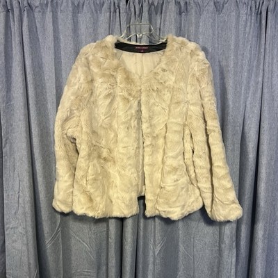 Jessica  London Ivory Mink Faux Fur Jacket Womens Plus Size 28
