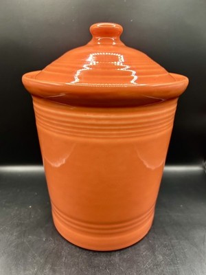 FIESTAWARE FIESTA  MEDIUM CANISTER CROCK poppy orange EUC