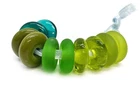 Green Color Handmade Lampwork Glass Beads Murano Tamara Yarilo Brand 10 Pcs