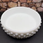 vintage Fenton White Milk Glass Hobnail Bowl,