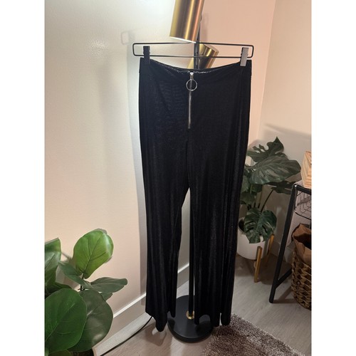 Tiger Mist disco pant 70s vibe sleek shiny flares High Rise M glam going out Med
