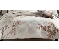 Michael Aram Cherry Blossom Cotton Sateen Queen Duvet Cover New