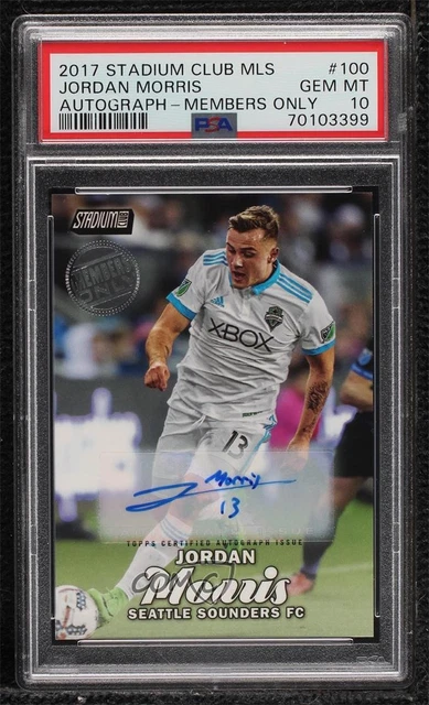 2017 Stadium Club MLS Members Only 11/20 Jordan Morris PSA 10 GEM MT Auto r7s