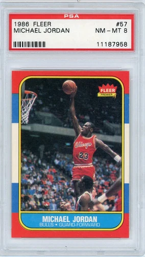 1986 Fleer Michael Jordan #57 PSA 8