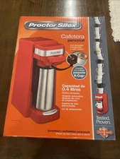 Proctor Silex FlexBrew Single Serve Pack or Ground Coffee Maker, Red  Sealed