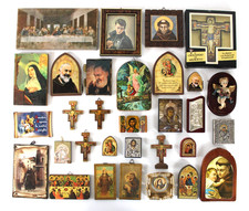 Lotto 30 Pezzi ARTE SACRA Icone Quadretti VINTAGE Mix Religiosi Santi Madonna