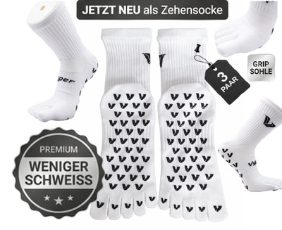 3 Paar Zehen Grip Socken, Fußballsocken 36-45, Zehensocken, Yoga Socken, Pilates