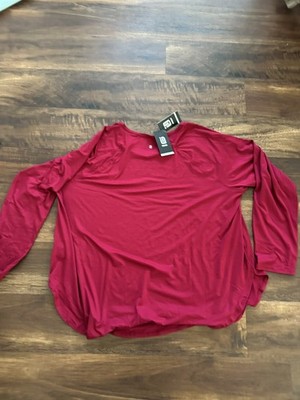 IDEOLOGY Womens PlusTop Flex Stretch Cranberry SIZE 1X NWT