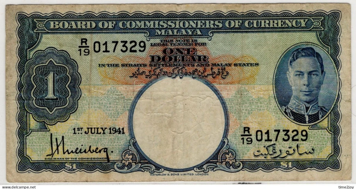 1941 Year Banknote Malaysian Paper Money for sale | eBay