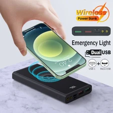 Wireless Power Bank 900000mAh Backup Portable Charger External Battery Backup