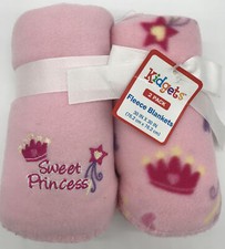Kidgets Sweet Princes Lovey Fleece Blanket Crowns Tiaras Set Of 2