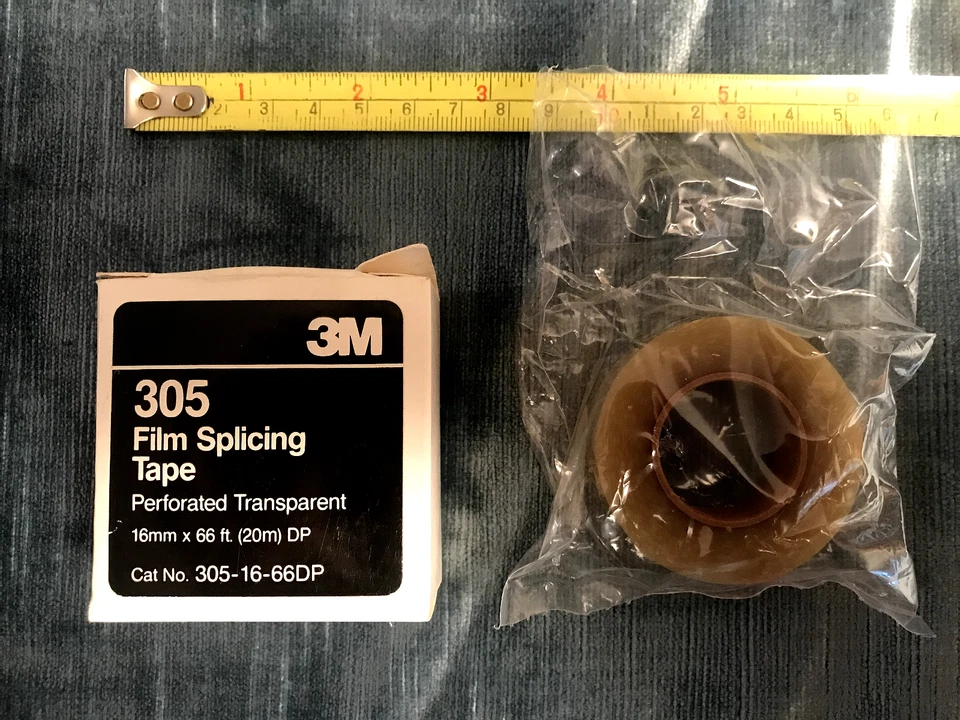 16mm FILM SPLICING TAPE, TRANSPARENT 3M 305 16-66 N.O.S. 66 FOOT LONG ROLL CLEAR - Image 4 of 4