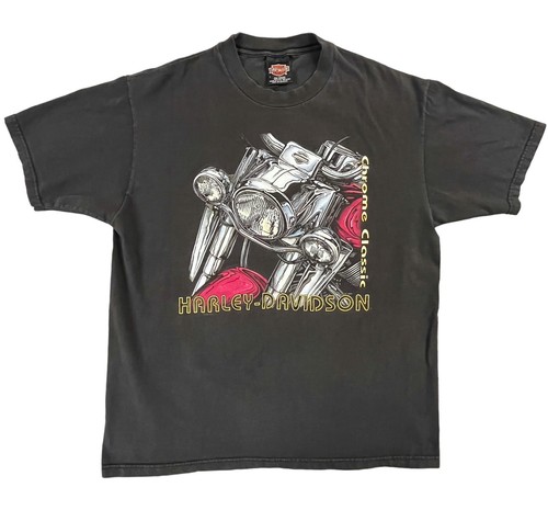 Vintage 1999 Harley Davidson Chrome Classic T-Shirt Large Pueblo Colorado