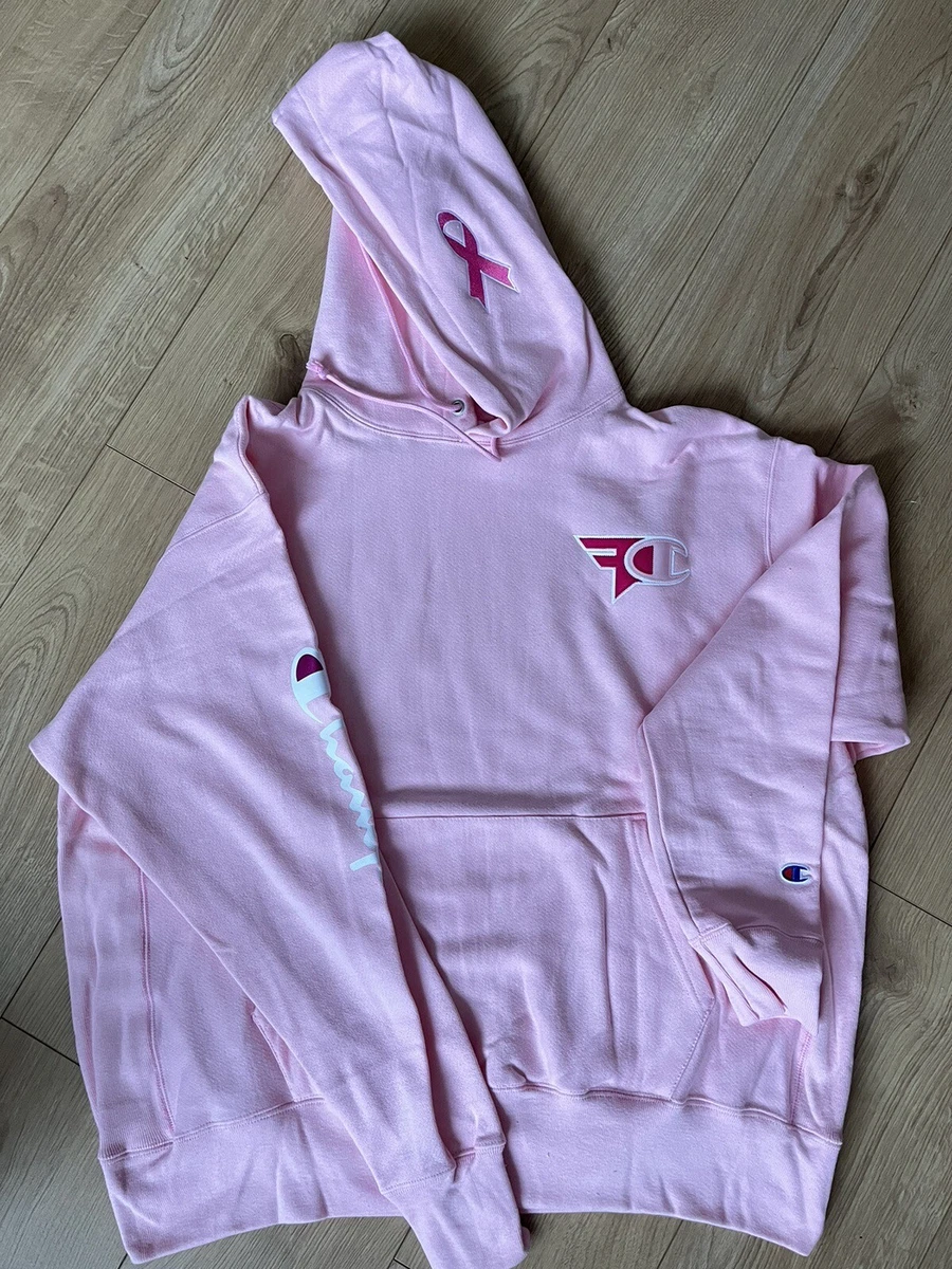 Champion x Faze Clan Hoodie Size XL Baby Pink Breast Cancer Awareness Brand New