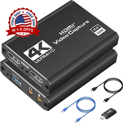 Tarjeta de captura HDMI 4K para transmisión Full HD 1080P 60FPS Fácil de usar US