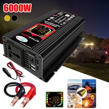 6000W Car Power Inverter DC 12V to 110V AC Converter with 2 USB Ports Charger US