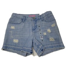NWT Children s Place Distressed Denim Shorts Adjustable Waist Girls Size 10