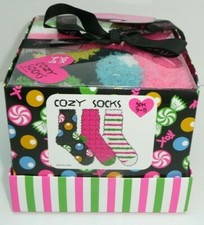 Betsey Johnson Cozy Socks 3 Pack Fuzzy Christmas Novelty Gift Candy Stripe Women