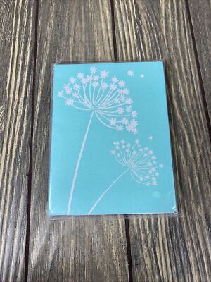 American Greetings 10 Blue Floral Sparkle Glitter Note Cards With Envelopes
