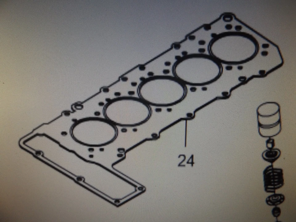 GENUINE SSANGYONG MUSSO SPORTS UTE 5CYL 2.9L TD HEAD GASKET + ROCKER COVER SET - image 3 of 4