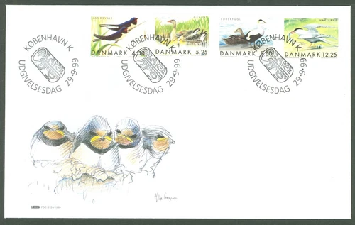 Denmark U70 FDC 1999 Fauna Birds