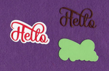 HELLO  16 with background die cuts scrapbook cards