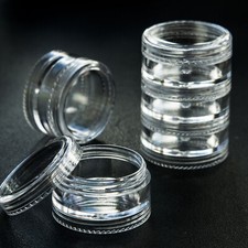 5ml 5gms Stacking Pots Jars clear screw lids  eyelashes, Nail Art, beads  jds