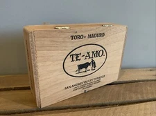 Te-Amo by Matacapan Vintage Empty Wooden Cigar Wood Box Mexico 4.5 X 6.5 X 2 -39
