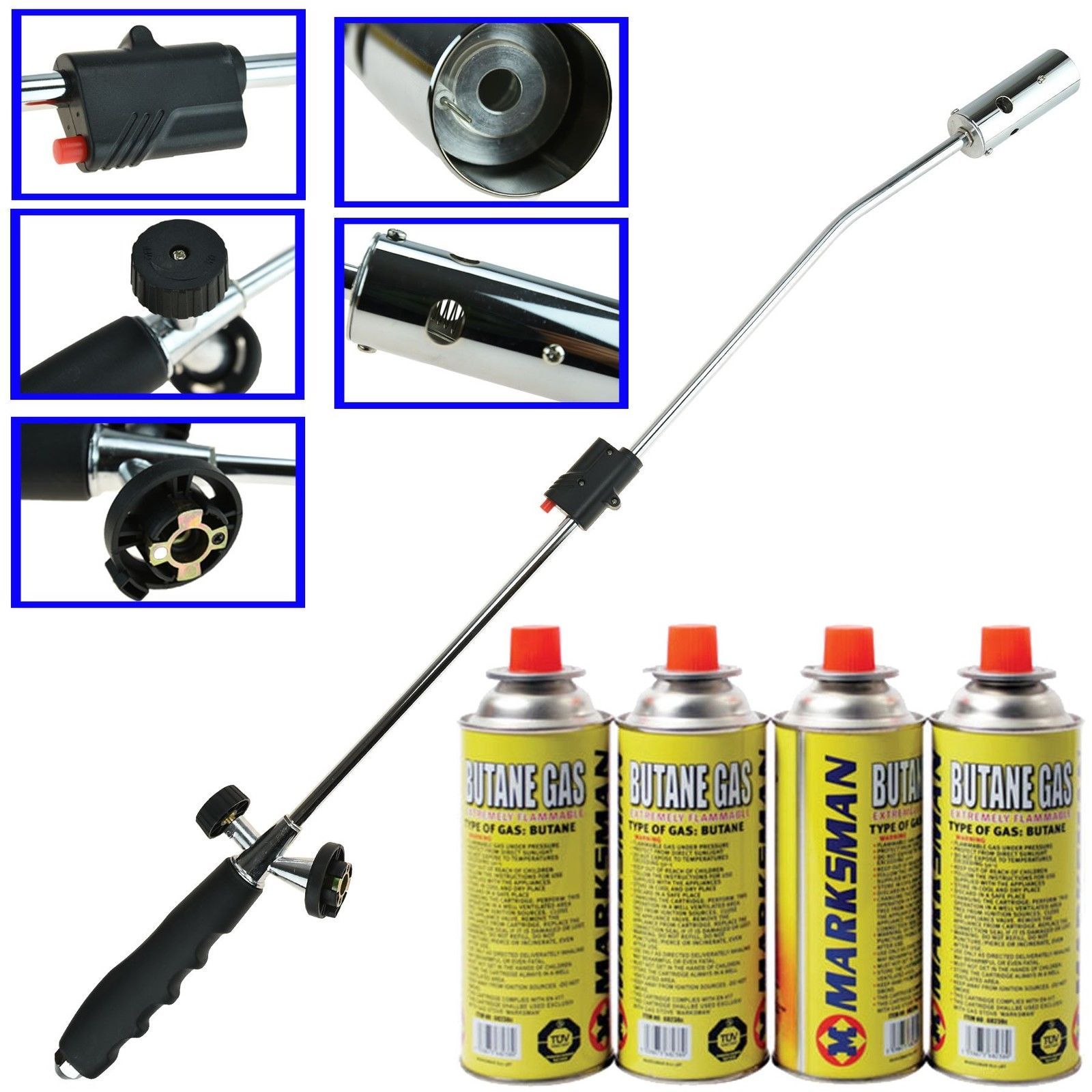 WEED BURNER KILLER WAND BUTANE GAS BLOWTORCH GARDEN OUTDOOR WEEDS MOSS