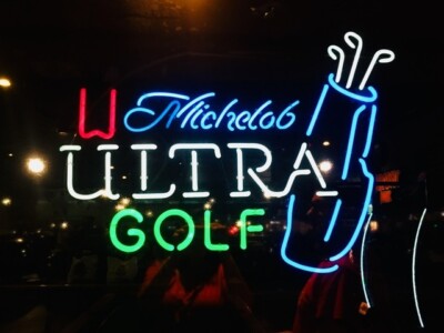 Golf Bag 19th Hole Beer Ribbon 20''x16'' Neon Sign Lamp Light Party Man Cave EY