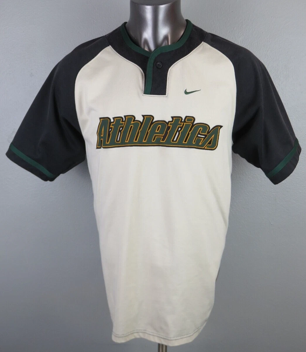 Mens Oakland A's Vintage Nike Team Baseball Jersey Size M Stitched Black  Cotton