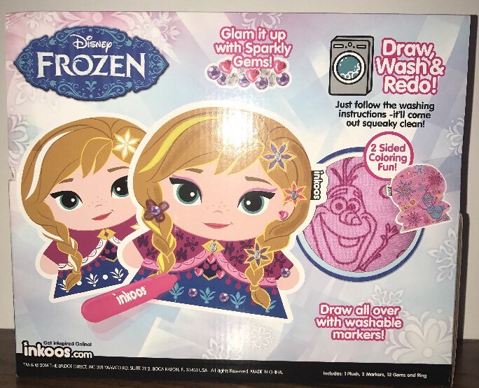 Inkoos 2014 INKOOS Disney FROZEN Color N' Create ANNA 2-sided Plush draw wash ...