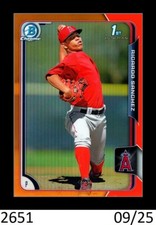 1-2015 BOWMAN CHROME ORANGE REFRACTOR RICARDO SANCHEZ MARINERS 09/25 